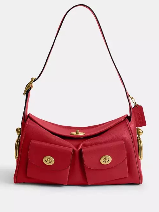 Handbags - Coach Turnlock Haversack in Scarlet Red